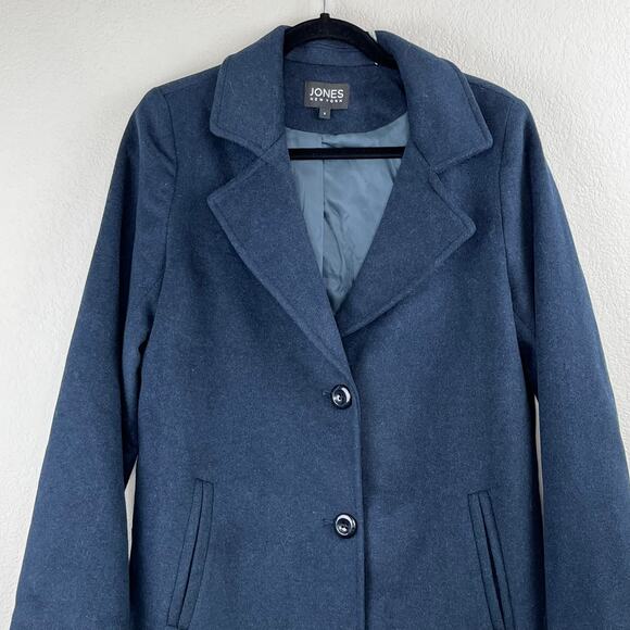 Jones New York Coat Navy Wool Blend Long Overcoat Size 6 NWT MSRP $400 - Picture 5 of 16